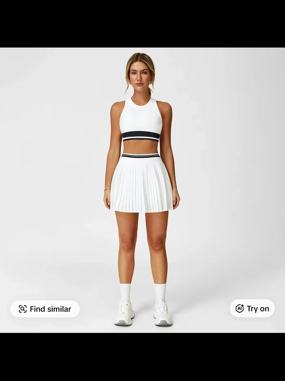 ALO Yoga Pink Pleated Skirt with White Waistband